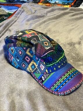 Moksha Moda Multicolor Boho Patchwork Cap with Stash Pocket ~~Never Worn~~